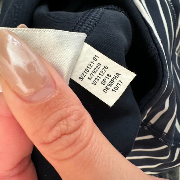 Athleta Stealth Navy Striped Tennis Skirt Skort - Picture 7 of 9